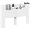 vidaXL Kopfteil-Schrank mit LED mit Regal Wei&szlig; 160 x 16,5 x 103,5 cm