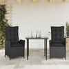 vidaXL 5-tlg. Garten-Essgruppe mit Kissen Schwarz Poly Rattan