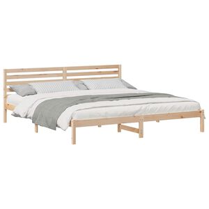 vidaXL Bettrahmen mit Kopfteil Braun 200 x 210 cm Massives Kiefernholz