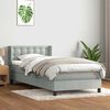 vidaXL Boxspringbett mit Matratze Hellgrau 90x220 cm Samt