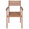 vidaXL Stapelbare Gartenst&uuml;hle mit Kissen 8 Stk. Massivholz Teak