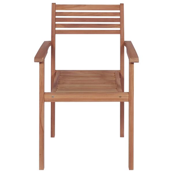 vidaXL Stapelbare Gartenst&uuml;hle mit Kissen 8 Stk. Massivholz Teak