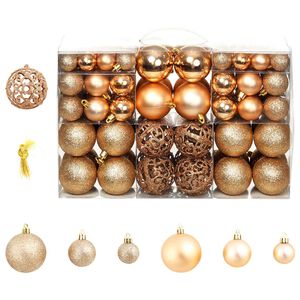 vidaXL 100-tlg. Weihnachtskugel-Set 3/4/6 cm Ros&eacute;gold
