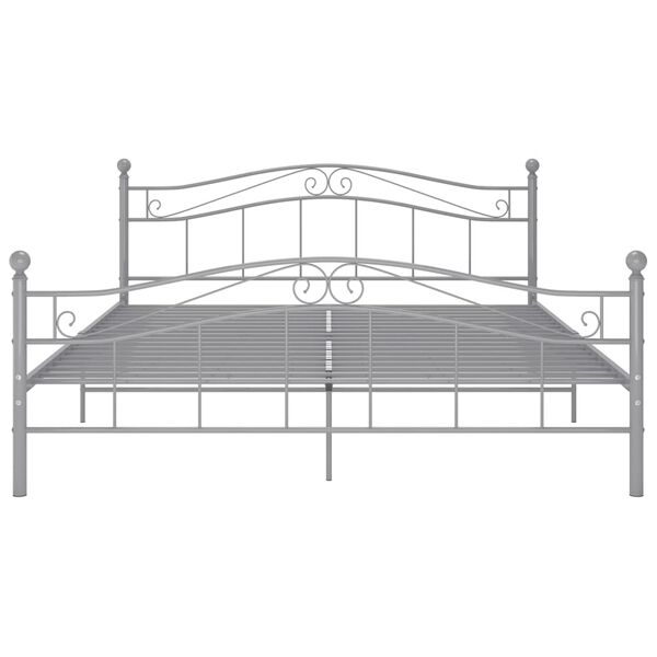 vidaXL Bett Grau Metall 200x200 cm