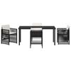 vidaXL Garten Essgruppe 5 pcs Schwarz Pulverbeschichteter Stahl