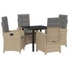 vidaXL Garten Essgruppe 5 stk. Beige Poly-Rattan