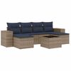 vidaXL 7-teiliges Gartensofa-Set mit Kissen, grau, Polyrattan