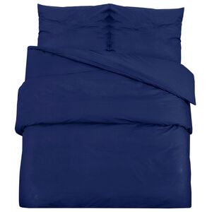 vidaXL Bettw&auml;sche-Set Marineblau 260x240 cm Baumwolle
