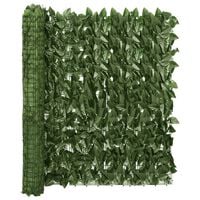 vidaXL Balkon-Sichtschutz mit Dunkelgrünen Blättern 300x100 cm