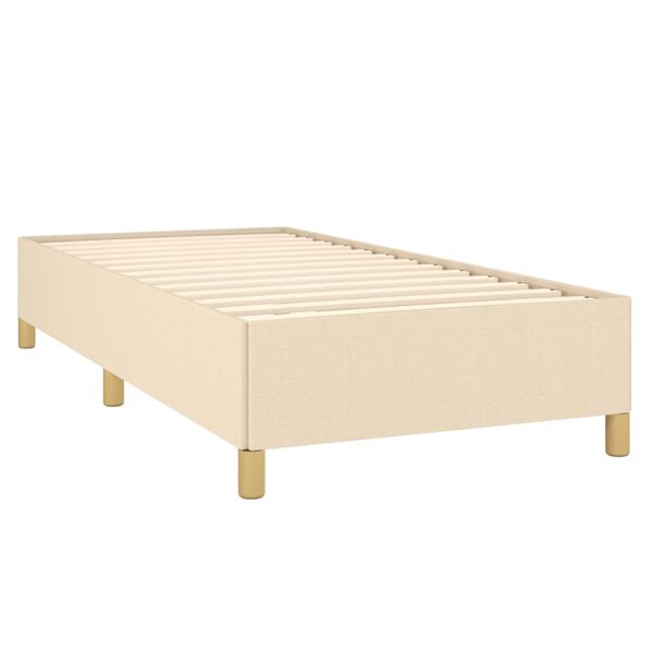 vidaXL Bettgestell ohne Matratze Creme 100x200 cm Stoff