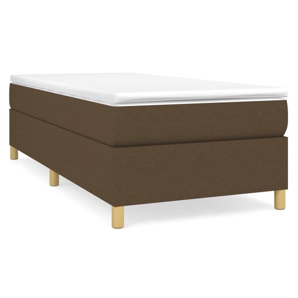 vidaXL Boxspringbett mit Matratze Dunkelbraun 90x190 cm Stoff