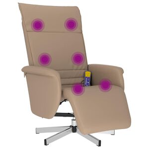 vidaXL Massagesessel mit Fu&szlig;teil Cappuccino-Braun Kunstleder