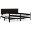 vidaXL Massivholzbett mit Kopfteil Schwarz 200x200 cm