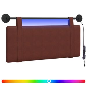 vidaXL H&auml;ngendes Kopfteil Gl&auml;nzendes Braun Antikes PU