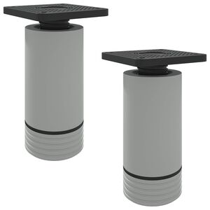 vidaXL M&ouml;belbeine Verstellbar 2 Stk. Wei&szlig; 64 x 64 x 100 mm PP