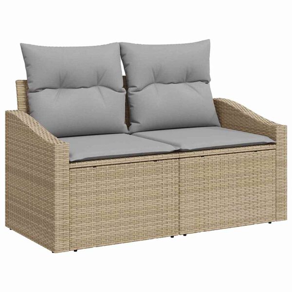 vidaXL Sofa Set Beige und Hellgrau 55 x 55 x 37 cm Poly-Rattan