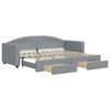 vidaXL Tagesbett Ausziehbar mit Schubladen Hellgrau 80x200 cm Stoff