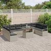 vidaXL Garten-Sofa-Set mit Kissen 11 pcs Hellgrau 100 x 55 x 73 cm