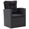 vidaXL 6-tlg. Garten-Lounge-Set mit Kissen Poly Rattan Schwarz
