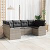 vidaXL Gartensofa-set Hellgrau Poly-Rattan