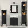 vidaXL Badezimmerm&ouml;bel-Set mit Regal 4 pcs Schwarz Holzwerkstoff
