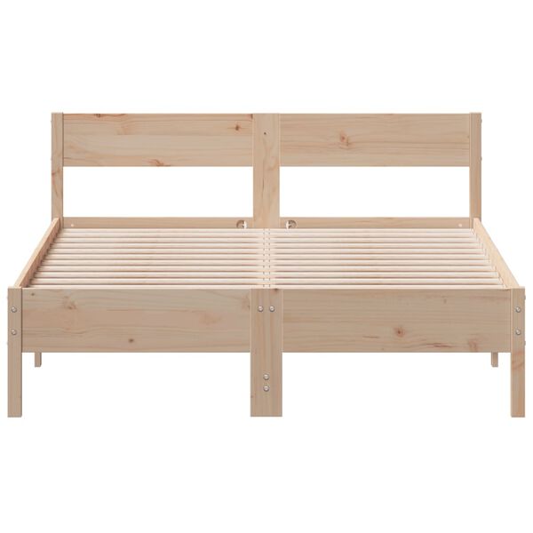 vidaXL Massivholzbett ohne Matratze 135x190 cm Kiefernholz