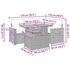 vidaXL 5-tlg. Garten-Sofagarnitur mit Kissen Beige Poly Rattan Akazie