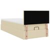 vidaXL Ottoman-Bett mit Matratze & LEDs Creme 100x200 cm Stoff