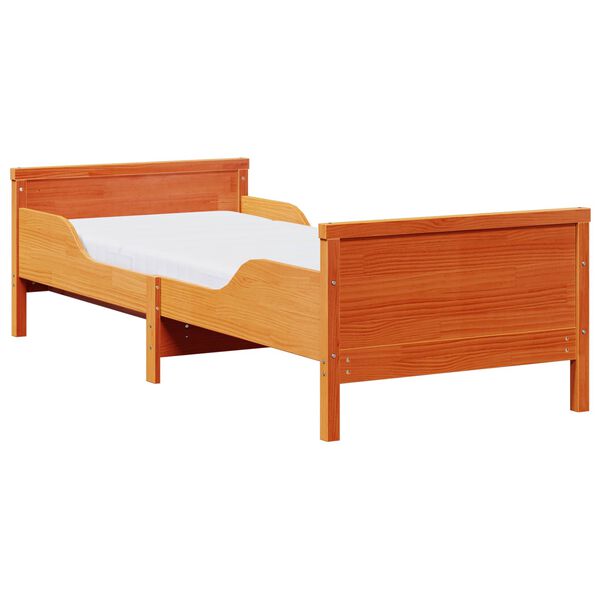 vidaXL Bettrahmen mit Matratze Braun 80 x 200 cm Massives Kiefernholz