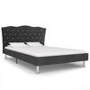 vidaXL Bett mit Memory-Schaum-Matratze Dunkelgrau Stoff 140&times;200 cm
