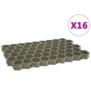 vidaXL Rasenwaben 16 Stk. Gr&uuml;n 60x40x3 cm Kunststoff