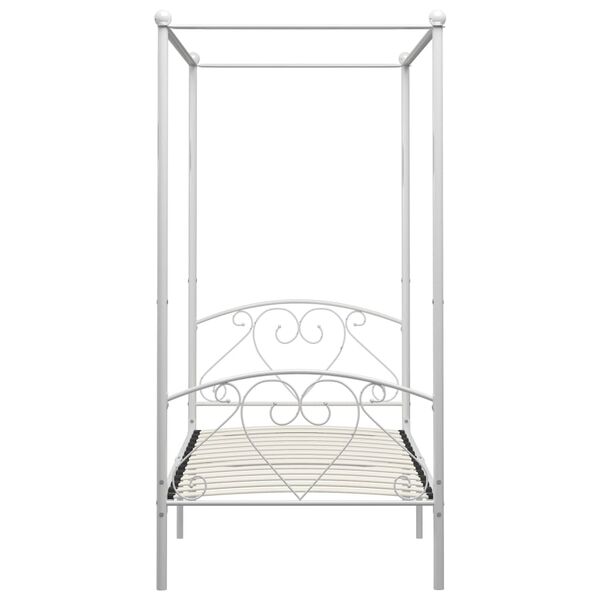 vidaXL Himmelbett-Gestell Wei&szlig; Metall 120 x 200 cm
