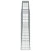 vidaXL Gabionen mit Hochbogen 15Stk. 400x30x120/140cm Verzinktes Eisen