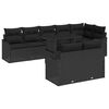 vidaXL Garten-Sofa-Set mit Kissen mit Kissen 9 pcs Schwarz Poly Rattan