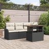 vidaXL Garten-Sofa-Set mit Speicher 5 pcs Schwarz Poly Rattan