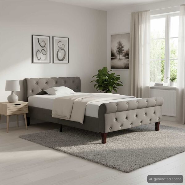 vidaXL Bettgestell Grau Samt 100 x 200 cm