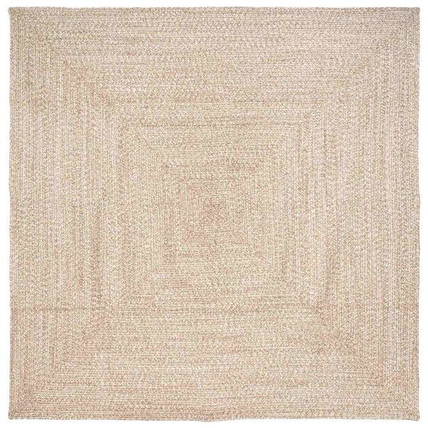 vidaXL Bereichsteppiche Nat&uuml;rlich und Wei&szlig; 240 x 240 cm Jute