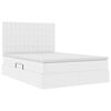 vidaXL Bett mit Stauraum und LED Reinwei&szlig; 140 x 200 cm Kunstleder