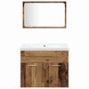 vidaXL Badezimmerm&ouml;bel-Set mit Regal mit T&uuml;r 5 pcs Braun Holzwerkstoff