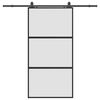 vidaXL Schiebet&uuml;r mit Beschlag Schwarz 102,5x205 cm Hartglas