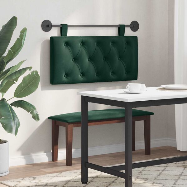 vidaXL H&auml;ngevorderseite Wandmontiert Dunkelgr&uuml;n 100 x 55 x 7 cm Samt