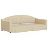 vidaXL Tagesbett Ausziehbar mit Schubladen Creme 90x200 cm Stoff