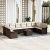 vidaXL Gartensofa-set mit Kissen 11 pcs Braun Poly-Rattan
