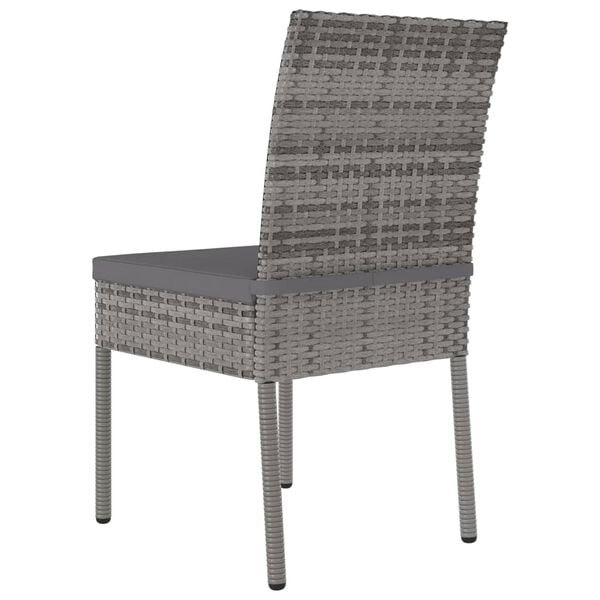 vidaXL Garten-Essstühle 4 Stk. Poly Rattan Grau
