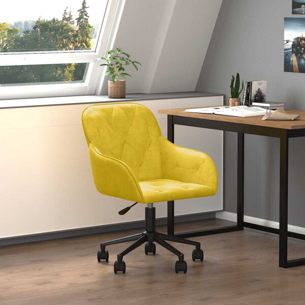 vidaXL B&uuml;rostuhl Drehbar Gelb Samt