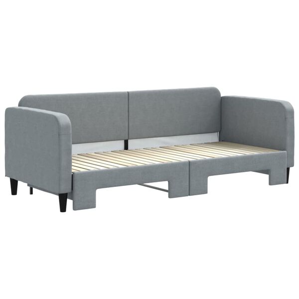 vidaXL Tagesbett Ausziehbar Hellgrau 80x200 cm Stoff