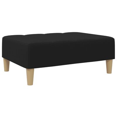 vidaXL Schlafsofa 2-Sitzer mit Fußhocker Schwarz Stoff