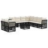 vidaXL Gartensofa-set 10 Stk. Schwarz Poly-Rattan
