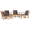 vidaXL Gartensofa-set 5 Stk. Natur Massives Teakholz