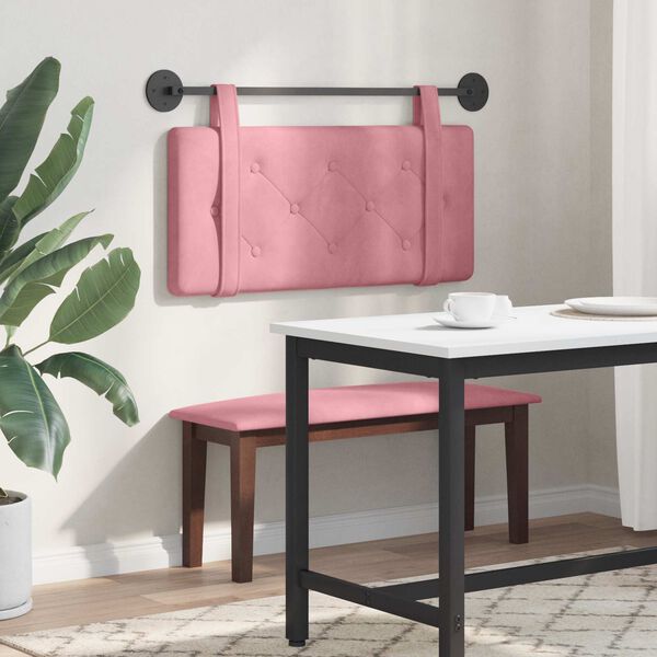 vidaXL H&auml;ngevorderseite Wandmontiert Rosa 100 x 55 x 5 cm Samt